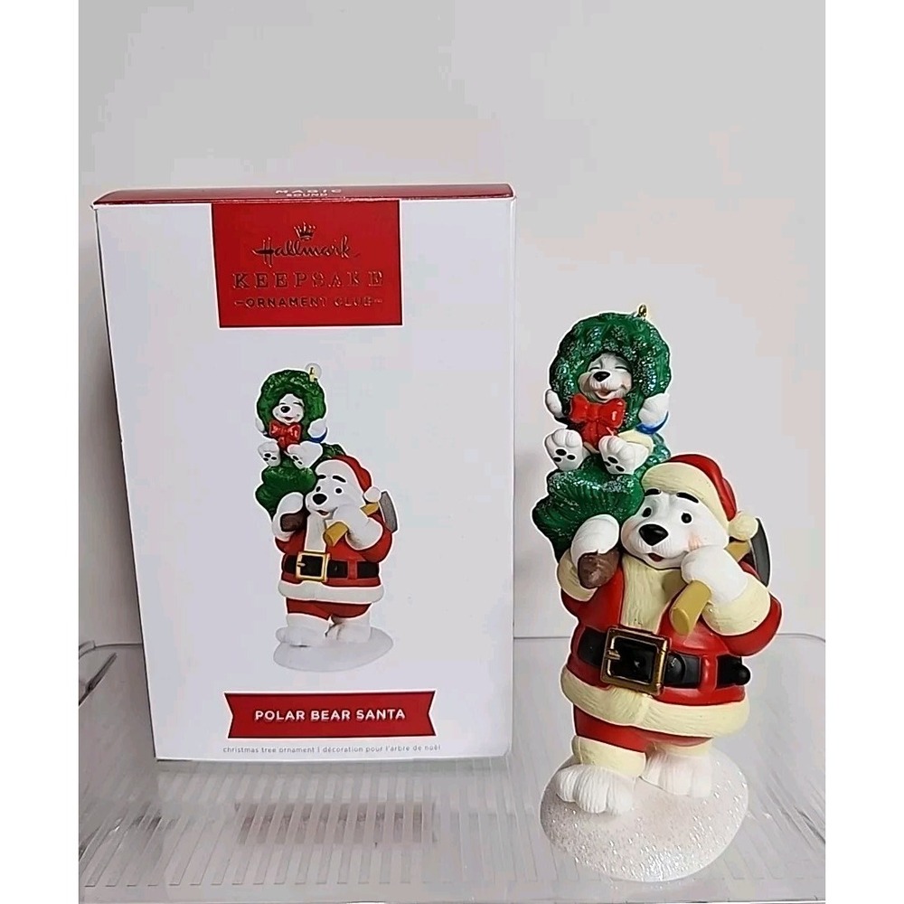 Hallmark Keepsake Ornament Club Polar Bear Santa Magic Sound Tracy Larsen 2004
